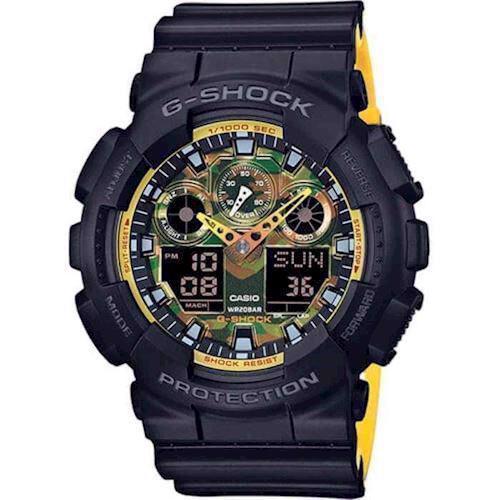 Image of sort resin med stål G-Shock quartz multifunktion Herre ur fra Casio